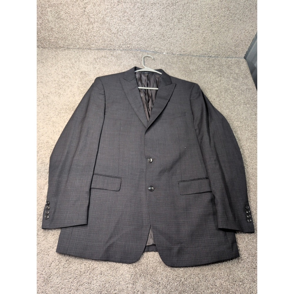 Calvin Klein X Slim Fit Mens Blazer 46L Charcoal Grey Wool Blend Suit Jacket